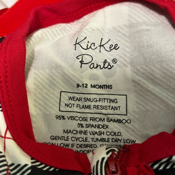 KicKee Pants 9-12M plaid onesie with foot grips - Picture 5 of 5